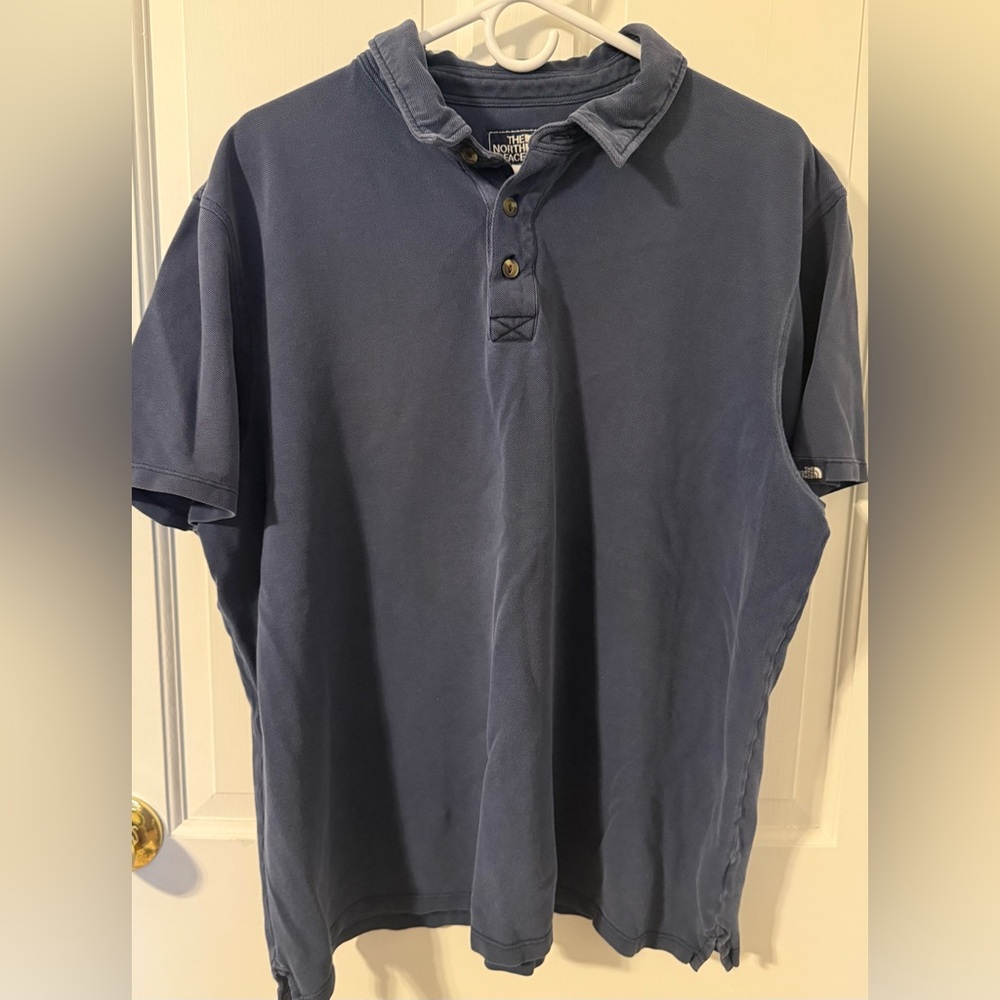 Y2K The North Face Men's Navy Polo Shirt
